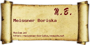 Meissner Boriska névjegykártya